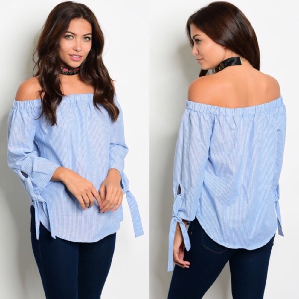 Blue pinstripe top